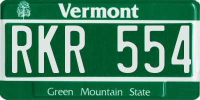 VT license plate RKR554