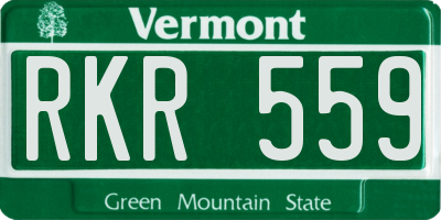 VT license plate RKR559
