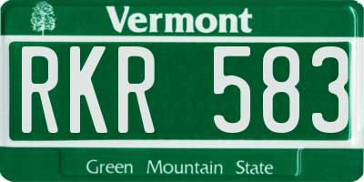 VT license plate RKR583