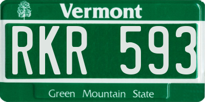 VT license plate RKR593