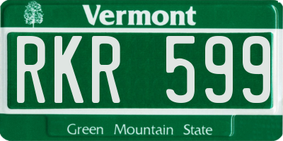 VT license plate RKR599
