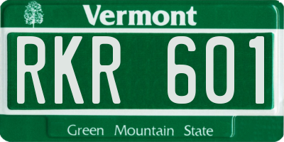 VT license plate RKR601