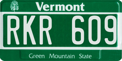 VT license plate RKR609