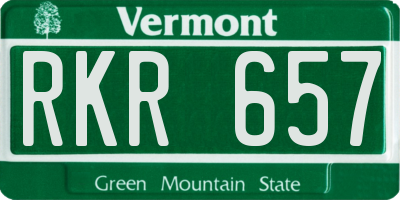 VT license plate RKR657