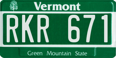 VT license plate RKR671