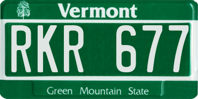 VT license plate RKR677
