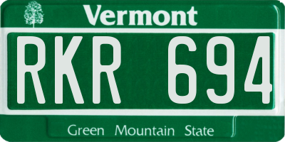 VT license plate RKR694