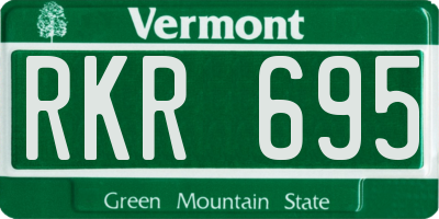 VT license plate RKR695