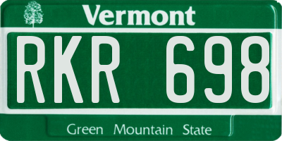 VT license plate RKR698