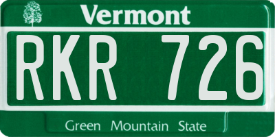 VT license plate RKR726