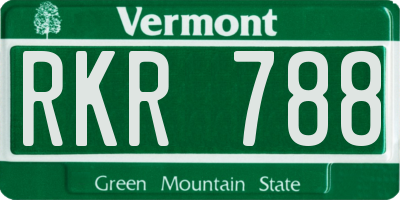VT license plate RKR788