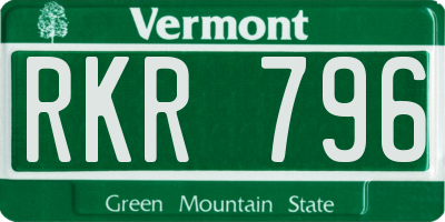 VT license plate RKR796