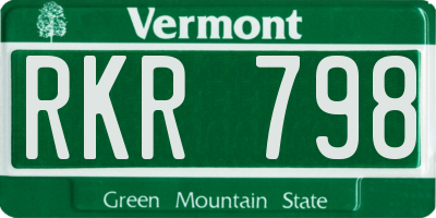 VT license plate RKR798