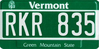 VT license plate RKR835