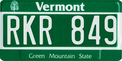 VT license plate RKR849