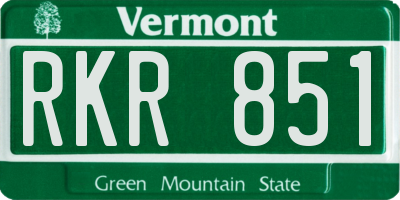 VT license plate RKR851