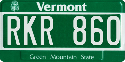 VT license plate RKR860