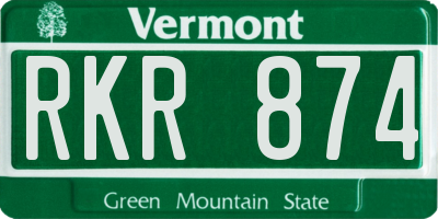 VT license plate RKR874