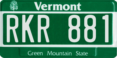 VT license plate RKR881