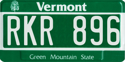 VT license plate RKR896
