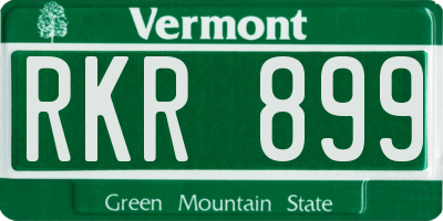 VT license plate RKR899