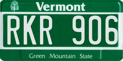 VT license plate RKR906