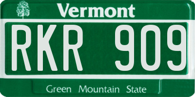 VT license plate RKR909