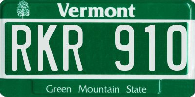VT license plate RKR910
