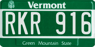 VT license plate RKR916