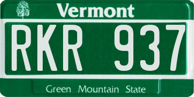 VT license plate RKR937