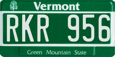 VT license plate RKR956