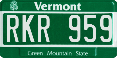 VT license plate RKR959