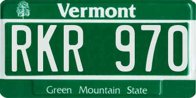 VT license plate RKR970