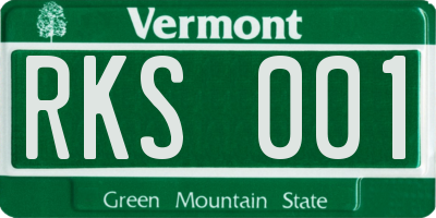 VT license plate RKS001