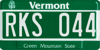 VT license plate RKS044