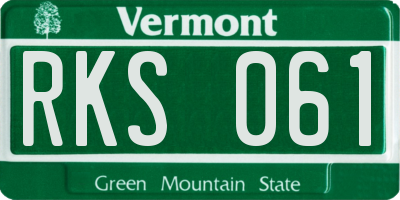 VT license plate RKS061