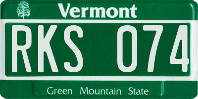 VT license plate RKS074