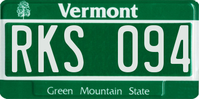 VT license plate RKS094