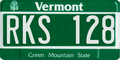 VT license plate RKS128