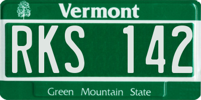 VT license plate RKS142