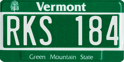 VT license plate RKS184