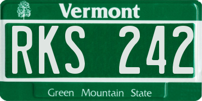 VT license plate RKS242