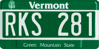 VT license plate RKS281