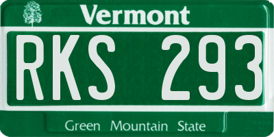 VT license plate RKS293