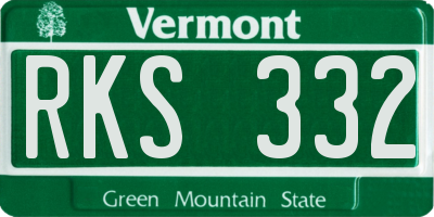 VT license plate RKS332