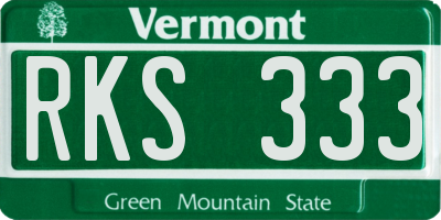 VT license plate RKS333