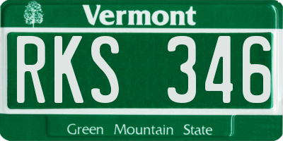 VT license plate RKS346