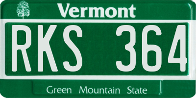 VT license plate RKS364