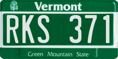 VT license plate RKS371