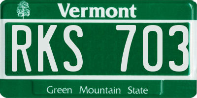 VT license plate RKS703